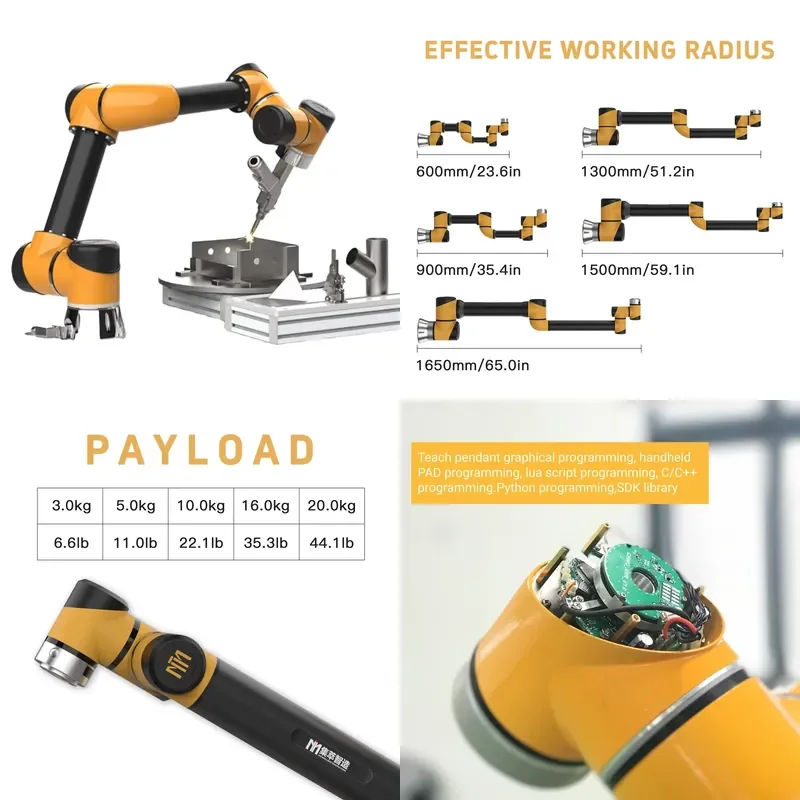for Industrial Small CNC Lathe Drilling 6 Axis Robot Arm Automation Collaborative Robotic Arm for CNC Router