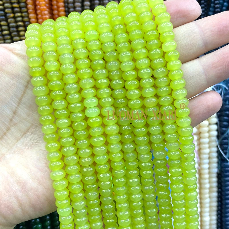 Großhandel Natürliche Stein-Rondelle 5x8MM Gemischte Chalcedon-Abstandsperlen für Schmuckherstellung DIY Armband Charms Zubehör 15'' – Detail 7