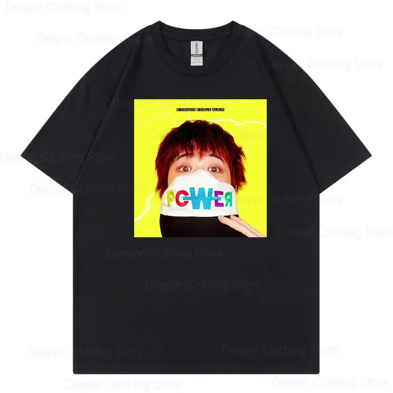 Korean singers 2024 New song POWER G-DRAGON Fan gift Cotton short sleeves fashion T-shirt y2k men's clothing  Unisex T-shirt