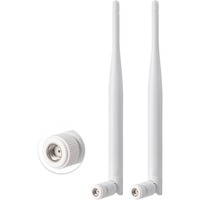 2.4G 5.8G WiFi Antenna 6dBi 2.4GHz 5GHz White Rubber Antennae RP SMA Male for Security Camera Surveillance Recorder WiFi Router
