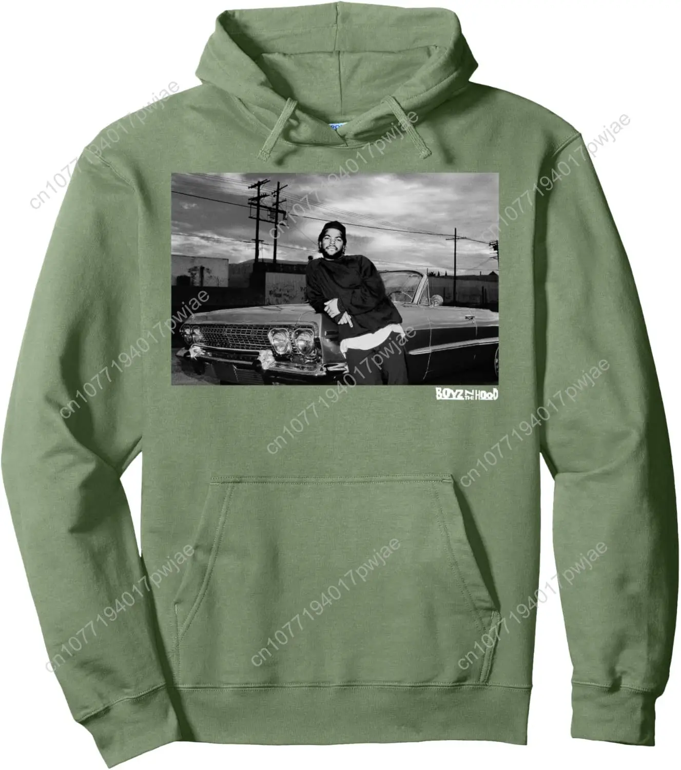 ボーイズ・アンド・ザ・フッド ドウボーイ・リーニング・オン・インパラ・ポートレート プルオーバー・フーディー