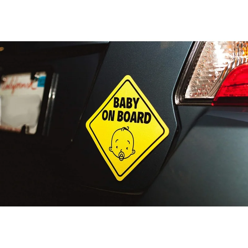 2 Pack Baby on Board Sticker for Cars (Magnetic) - Baby on Board Magnet Car on Board Sign - Reflective Safety