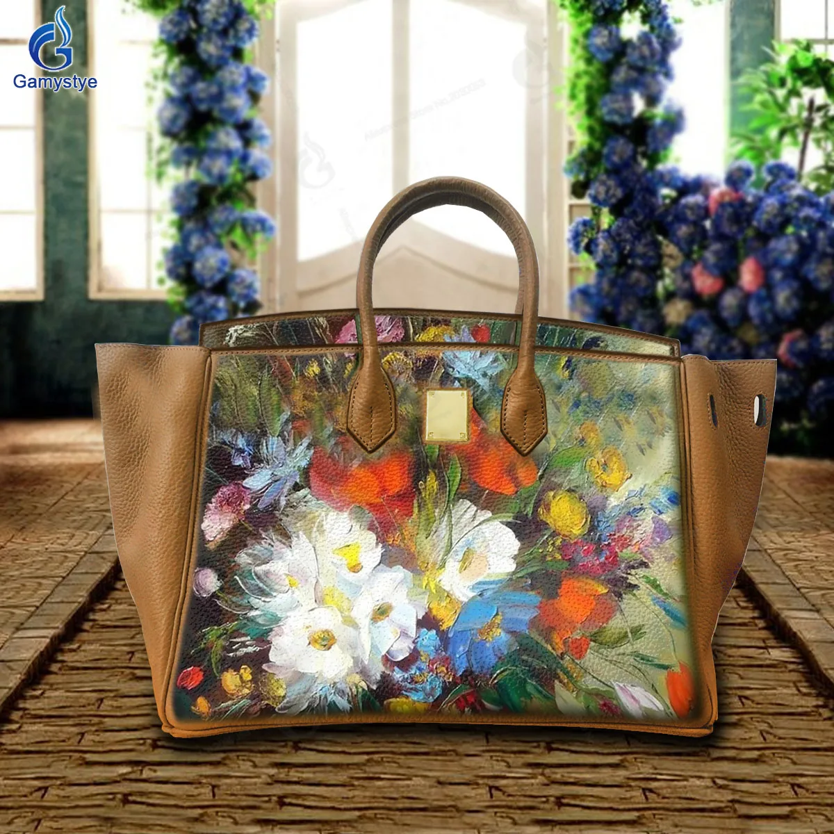 Personalizar bolso Art Hand Painted A beautiful blooming flower Bag Women Bag Designer Crossbody Handbags Female Messenger Totes