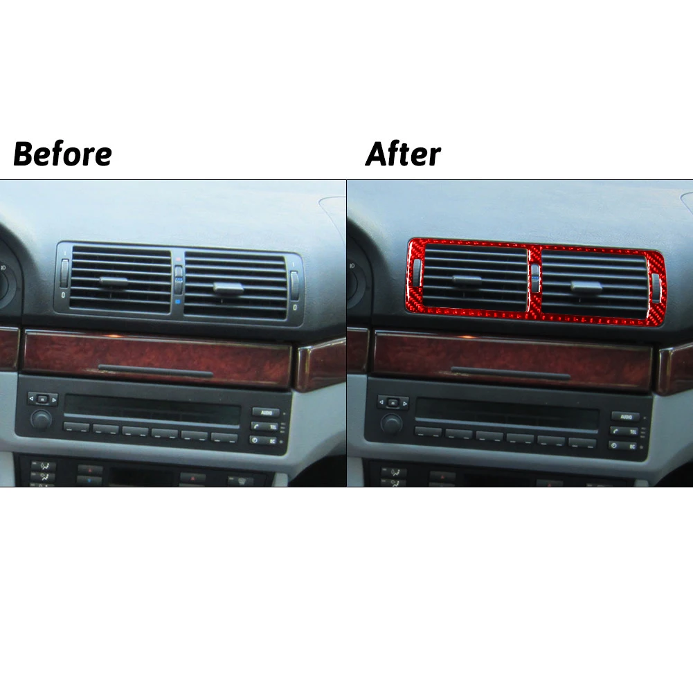 

Red Carbon Fiber Car Stickers For BMW 5 Series 1998 1999 2000 2001 2002 2003 Car Interior Decorative Accessories