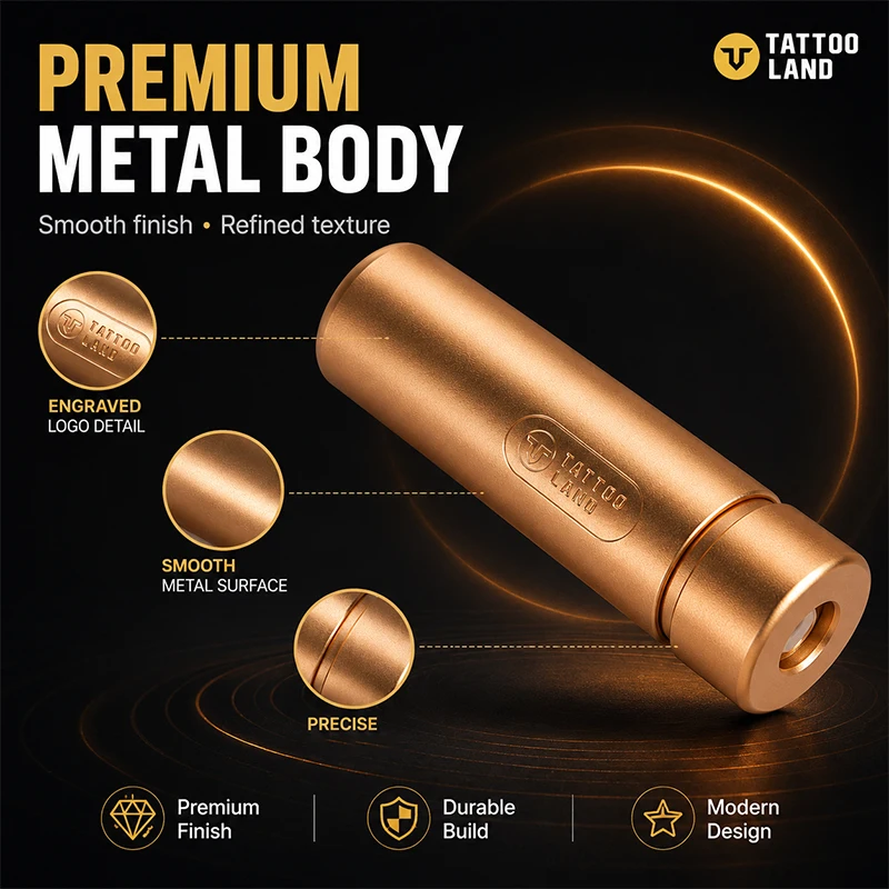 Vcando Wireless Tattoo Pen Permanent Makeup Premium Metal Body Low Noise Stable Performance Compact For Professional Tattoo Arti