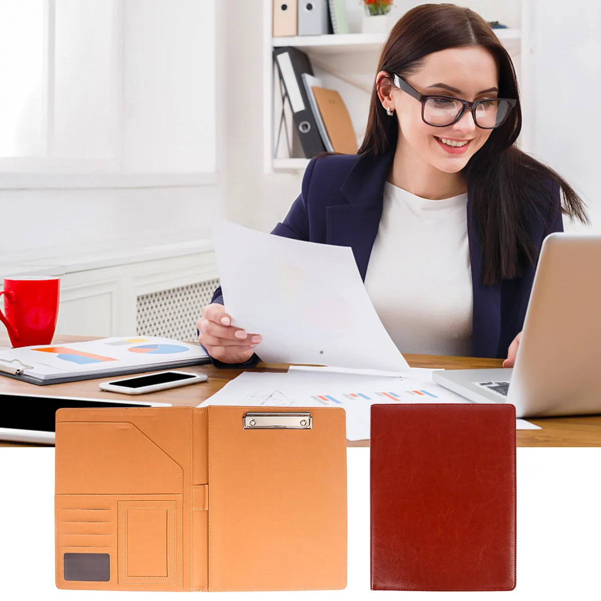 1Pcs Office File Folder A4 Size Waterproof Dirt Resistant Lightweight Multi Function Document Organizer