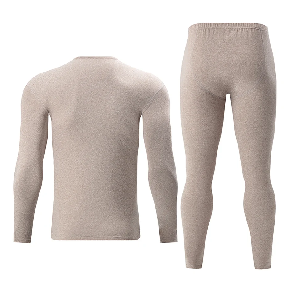 2/4 Stück Herren Einfarbig Einfache Herbst Und Winter Thermo-unterwäsche Bequeme Und Lässige Bottoming Unterwäsche Teenager Pyjama – Detail 14