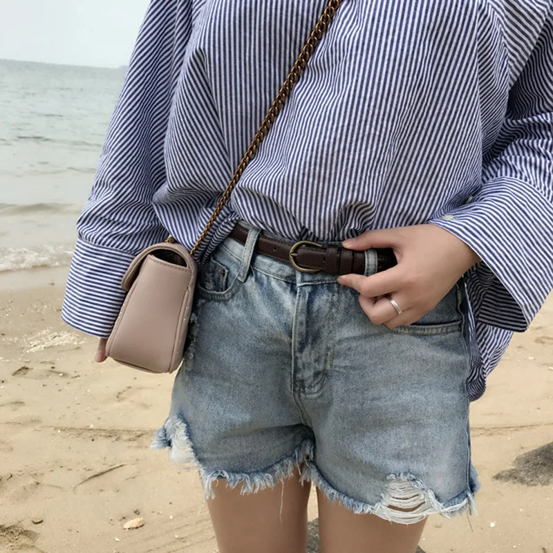Soft and fashionable thin belt for women simple and versatile decorative jeans belt dress thin belt for women