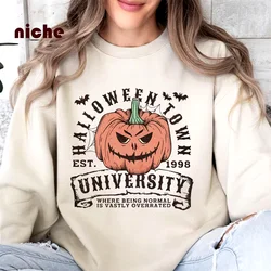 Cotton High Quality Hoodie Halloween Pumpkin Letter Graphic Print Loose Shoulder Trend Designer 2024 New Fashion Sweatshirt