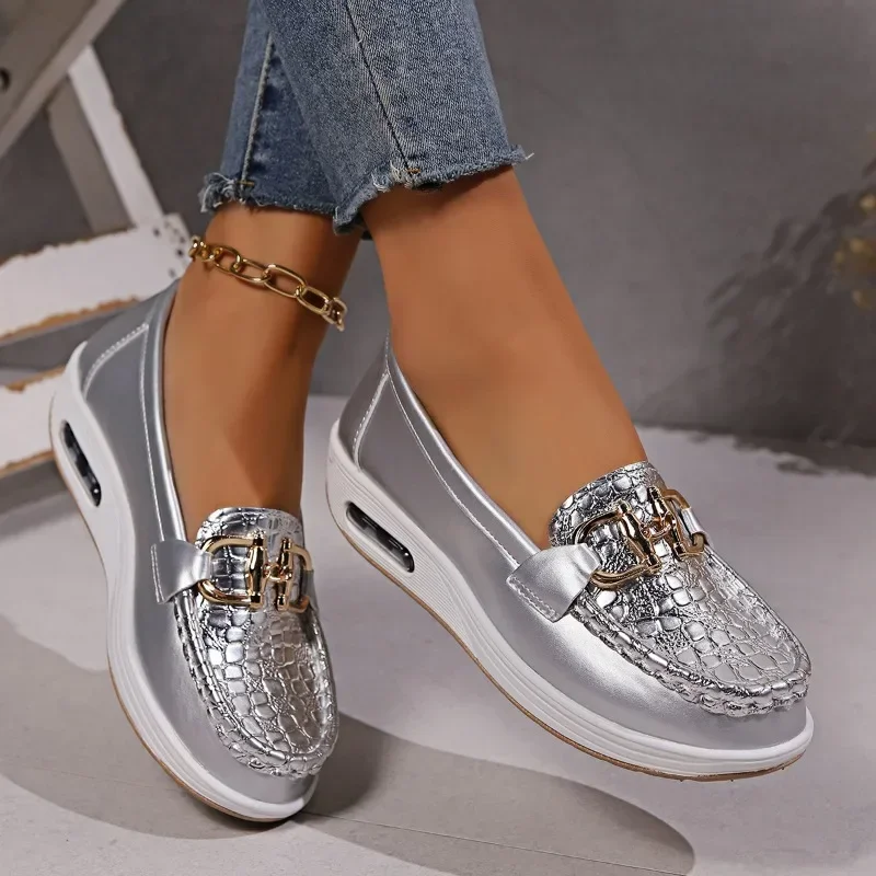 Women Casual Wedge Platform Shoes 2024 Spring Autumn Designer Comfort Walking Loafers Fashion Slip on Sneakers Zapatos De Mujer