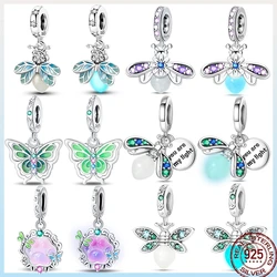 925 Sterling Silver Spring Luminous Insect Butterfly Series Flower Element Gift Beads Suitable For Pan 925 Original Bracelet
