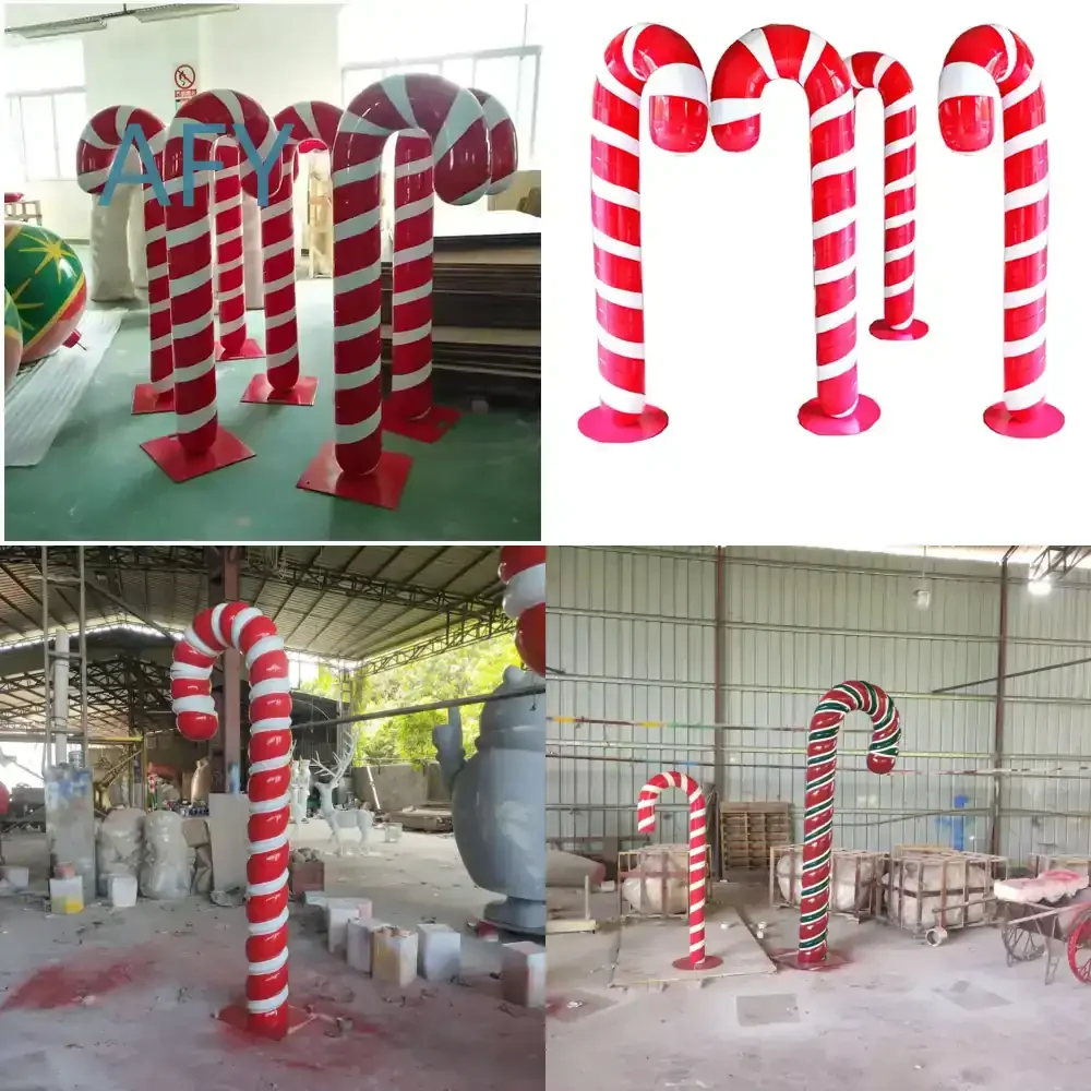 2024 New Outdoor Christmas Decoration Lollipop for Commercial Decorative Resin Christmas Sculpture Large Statue Ornament
