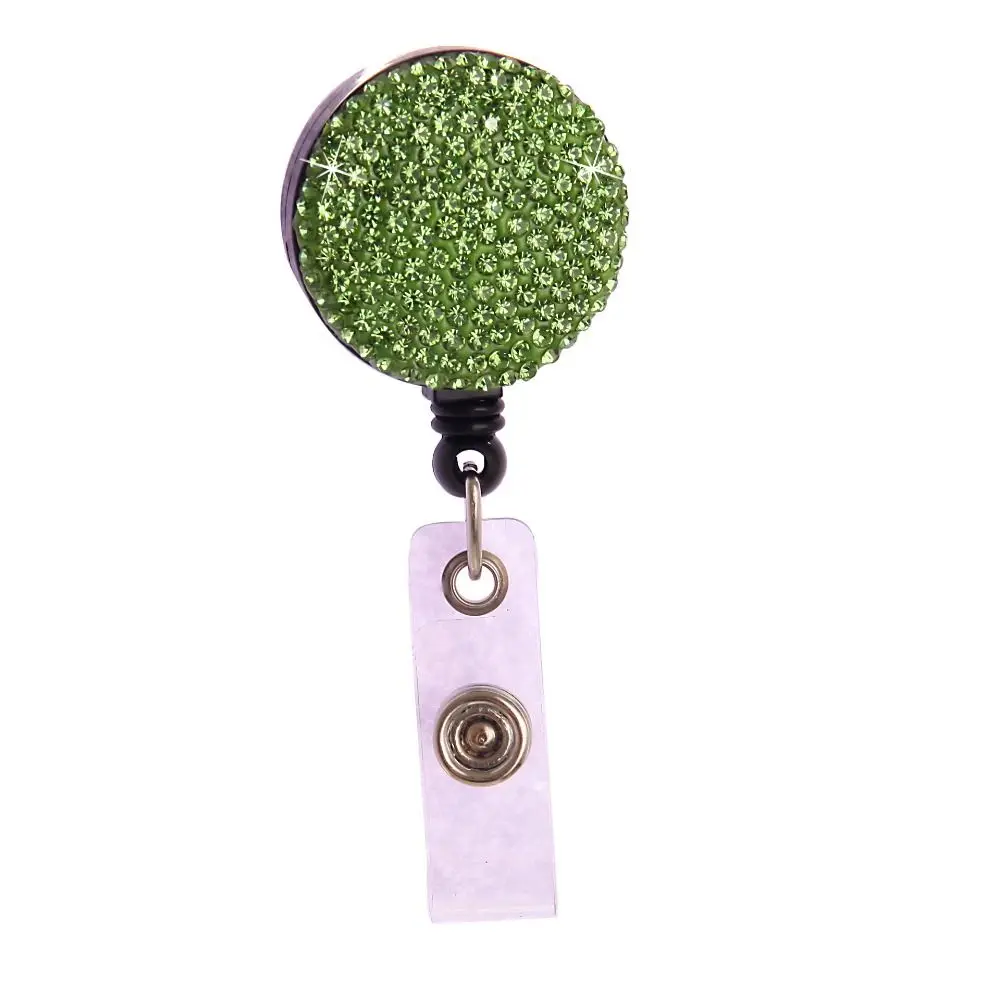 Rhinestone Nurse Badge Reel Sparkle Chest Card Retractable Badge Holder Badge Clip Crystal Easy Pull Buckle Doctor Hospital