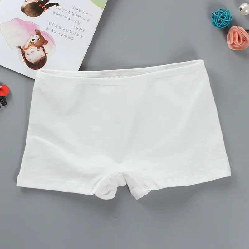 5Pc/Lot Girl Safety Shorts Pants Solid Underwear Soft Elastic Cotton Panties 8-16Years