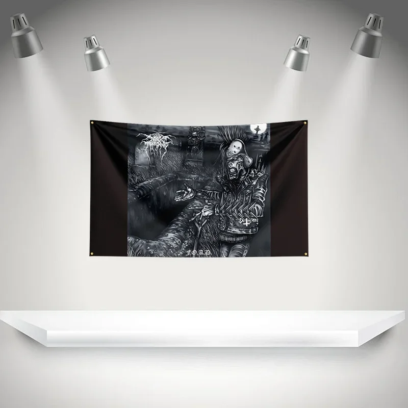 D-Darkthrones Flag Rock Music Band Banner   HD Printing Tapestry Exhibition, Music Band Fans, Garage Decor