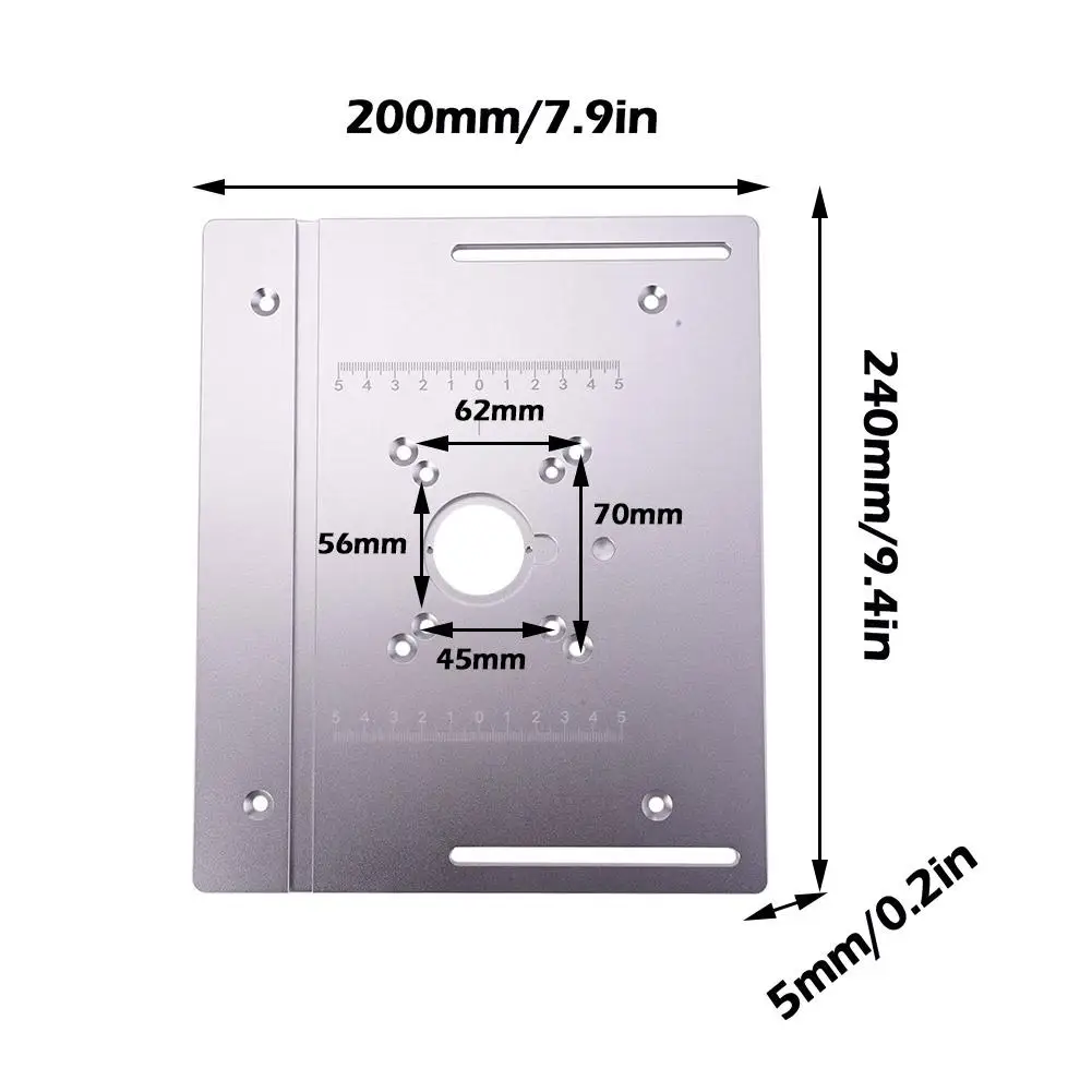 Multifunctional Aluminium Router Table Insert Plate Woodworking Benches Wood Router Trimmer Models Engraving Machine Tools