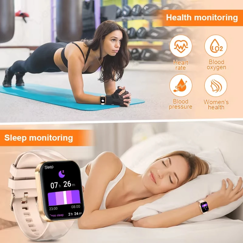 LIGE jam tangan pintar wanita, jam tangan pintar Monitor kesehatan fisiologis Bluetooth panggilan olahraga kebugaran Andrio IOS