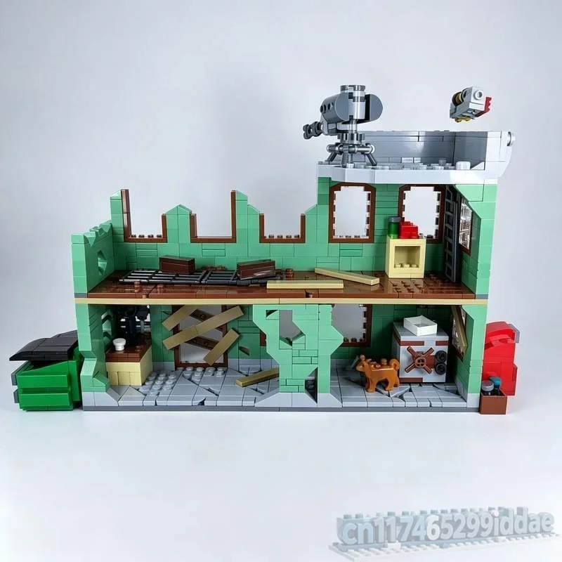1061PCS Post Apocalyptic Ruined Building Diorama Scene Model Custom Puzzle DIY Creative Assembly Educational Building Blocks Toy