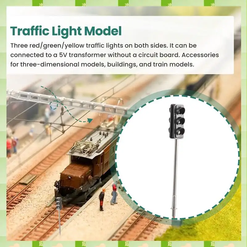 2025 3 Color Traffic Light Signals Ho Oo Scale Model 6Led For Diy Sand Table Crossing Street Construction Railway Two Side,3 Col