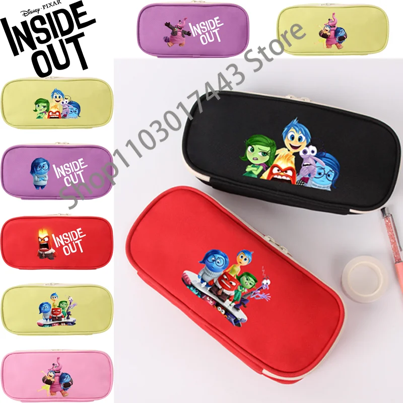 

5Colors Disney Inside Out 2 Pencil Case 6 Styles Cartoon Canvas Student Storage Box Wholesale School Supplies Pencil Cases Bags