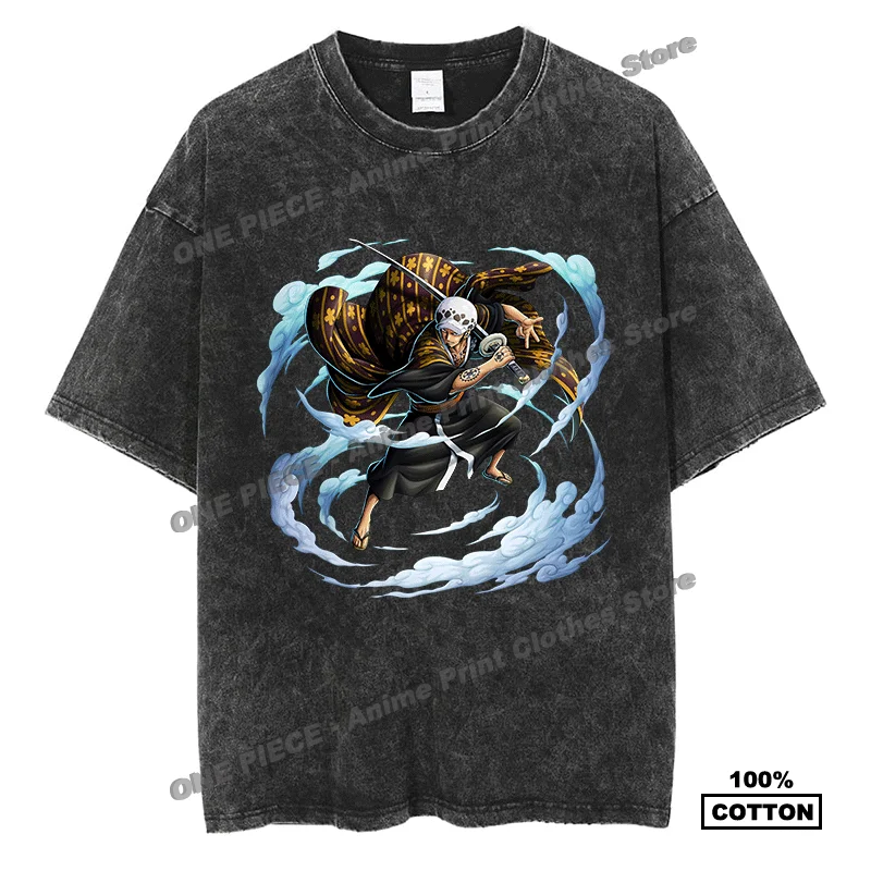 

Anime ONE PIECE - Law Print T Shirt Harajuku High Street Men Women Casual Short Sleeve Quality Cotton Vintage Oversized Tees