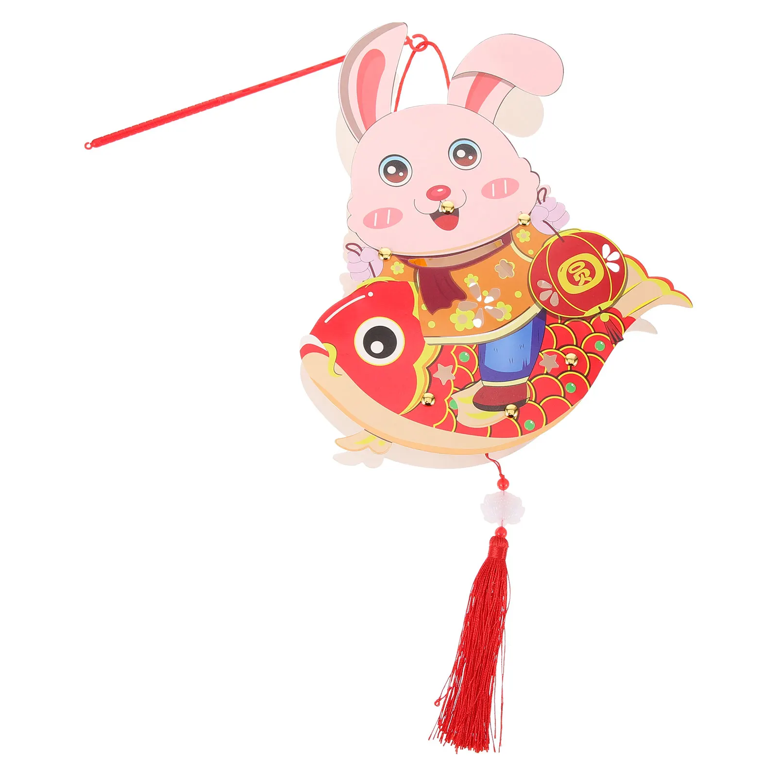 1 set Glowing Rabbit Lantern Kids Diy Material Kit Chinese Festival Party Decoration Light Up For Boys Girls New Year Christmas