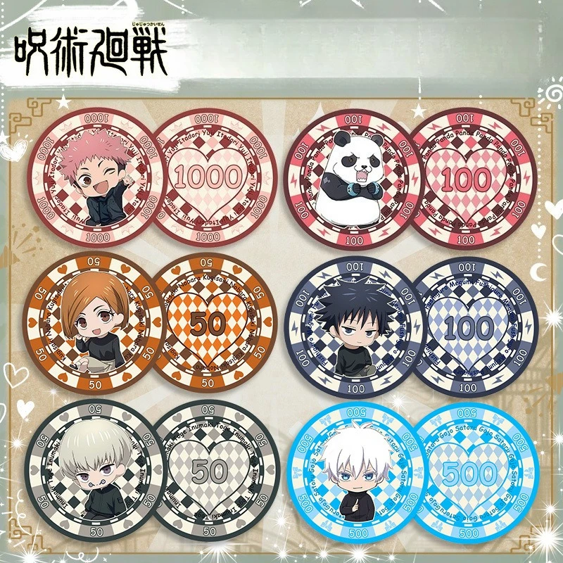 

43MM New Design Jujutsu Kaisen Double-sided Printing Acrylic Chips Coin Role Play Accessories Halloween Christmas Gift