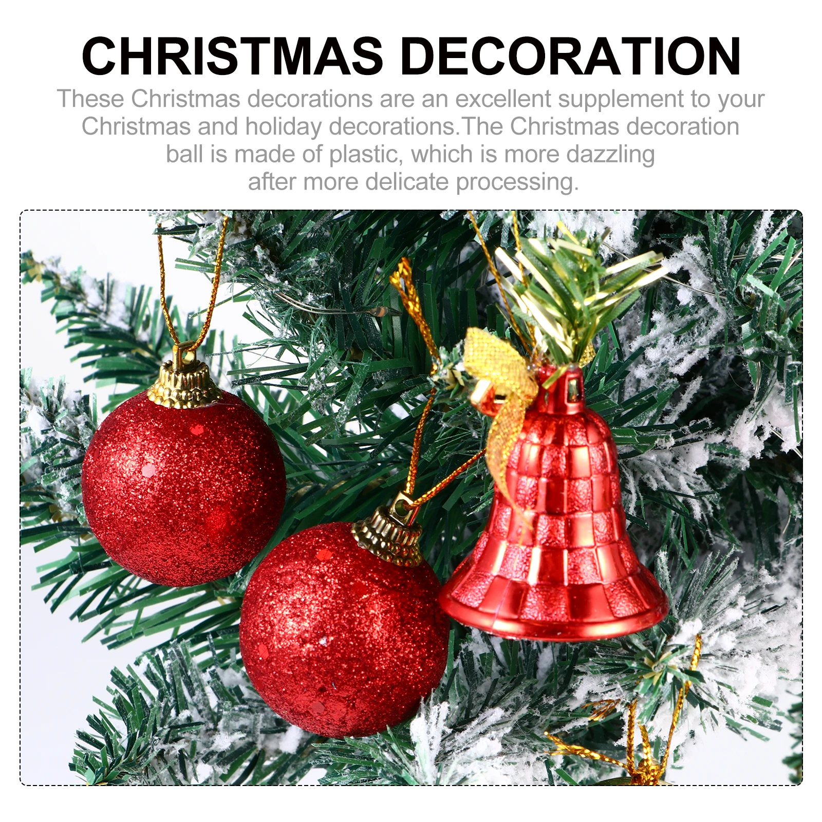

32 Pcs Christmas Decor Tree Decoration Set Plastic Jingle Boxes Lightweight Hangings Fashion Ornaments Red Creative Mini Bells