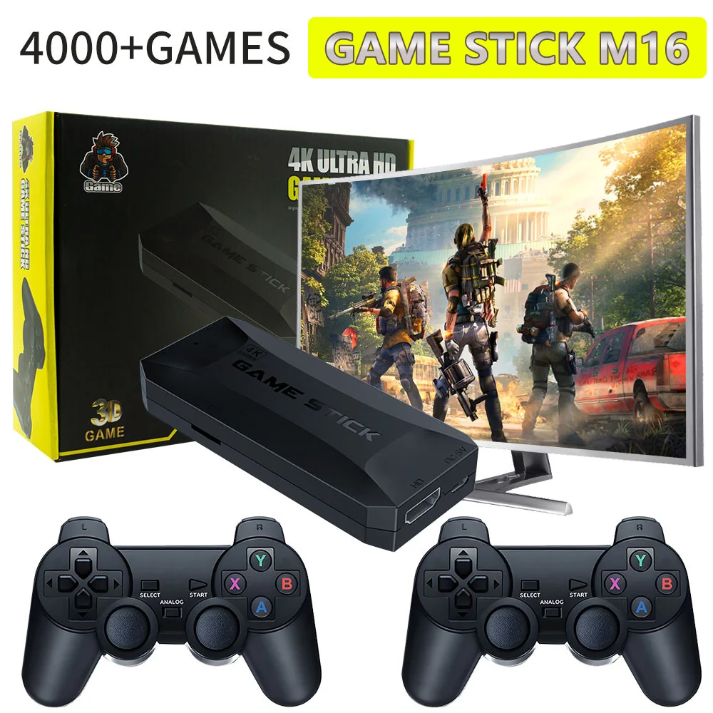 TV Game Console Stick With Two Gamepad Large Battery Life Game Console Gift For Friends Family