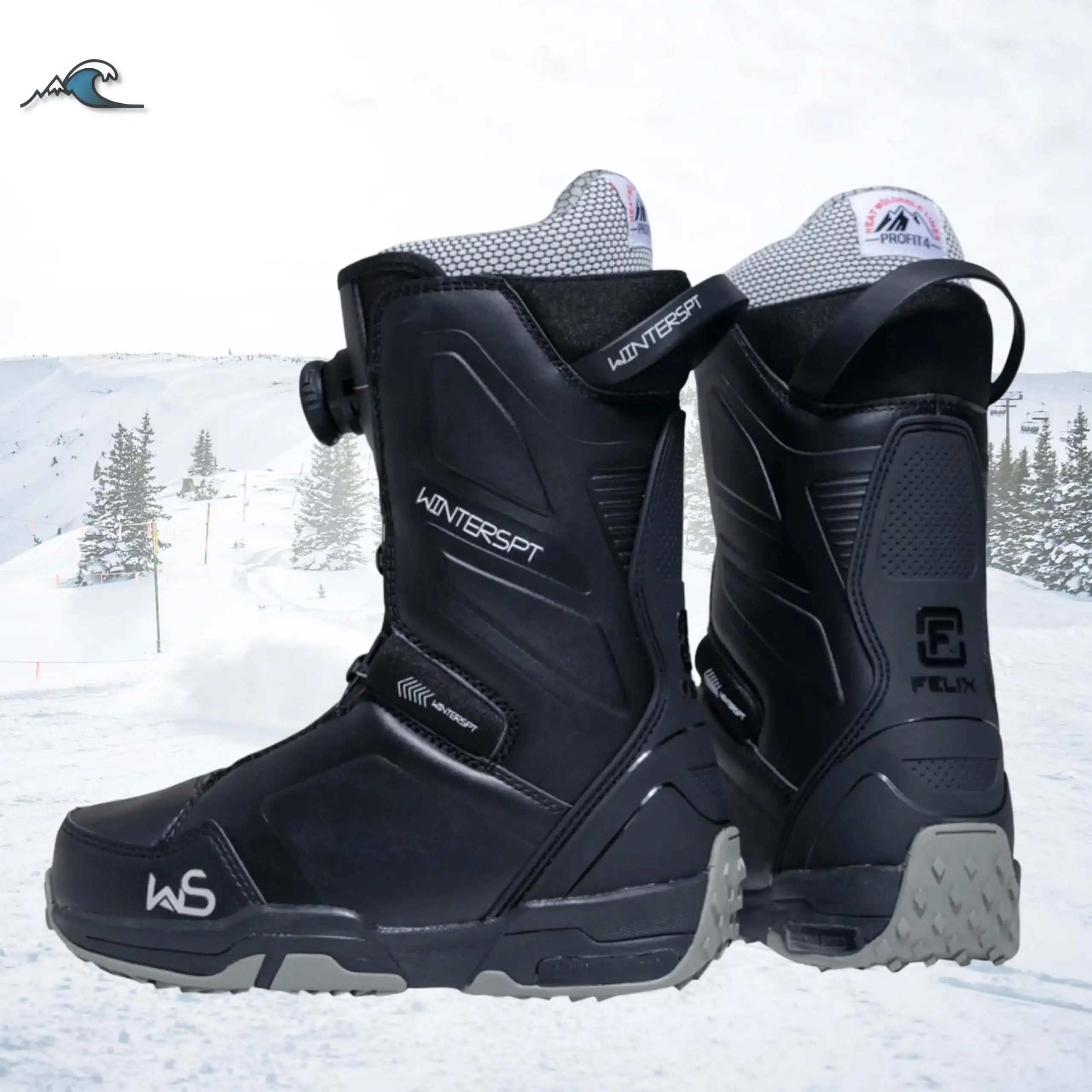 Unisex for Freestyle Waterproof PU Upper EVA Cushioning Rubber Sole All-Mountain Winter Snowboard Boots
