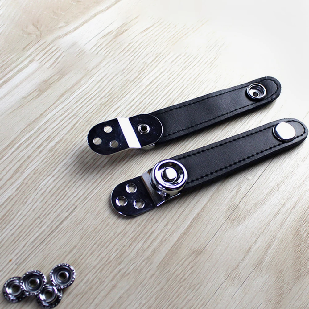 

2pcs Black Accordion Belt Jointed Accordion Bellows Buckle 7.6cm Center Distance Universal Strap Accessories
