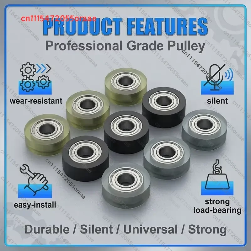 5pcs High quality Polyurethane PU Ball Bearing 6x30x9 PU62630-9 Money Count Machine Drawer Rubber PU wheel Roller Pulley