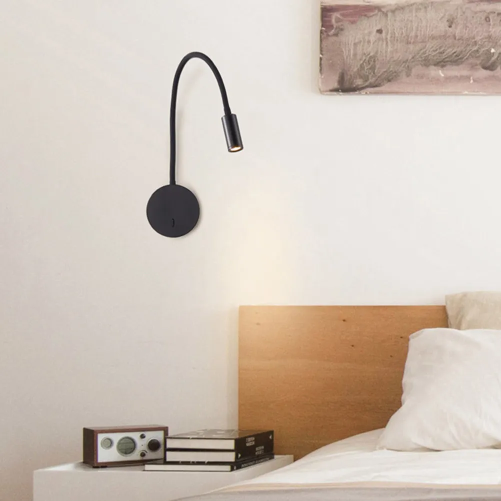 

Гибкая настенная лампа для чтения с мягким теплым светом, для использования у кровати, с регулируемым гибким шлангом, удобная для глаз, безопасная для зрения, лампа для чтения.