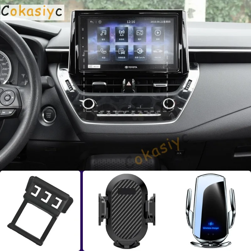 Car Phone Holder For Toyota Corolla MK12 2019 2020 2021 Mobile Phone Mounts Car Wireless Charging Special Fixed Base Accessories