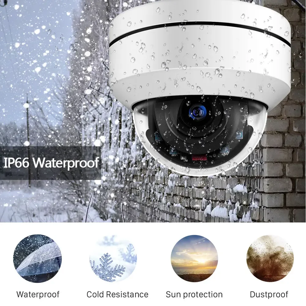8CH 4K 8MP Dome PTZ Security POE IP Camera System Outdoor AI Human Detect  Audio Video Surveillance NVR Camera Kit