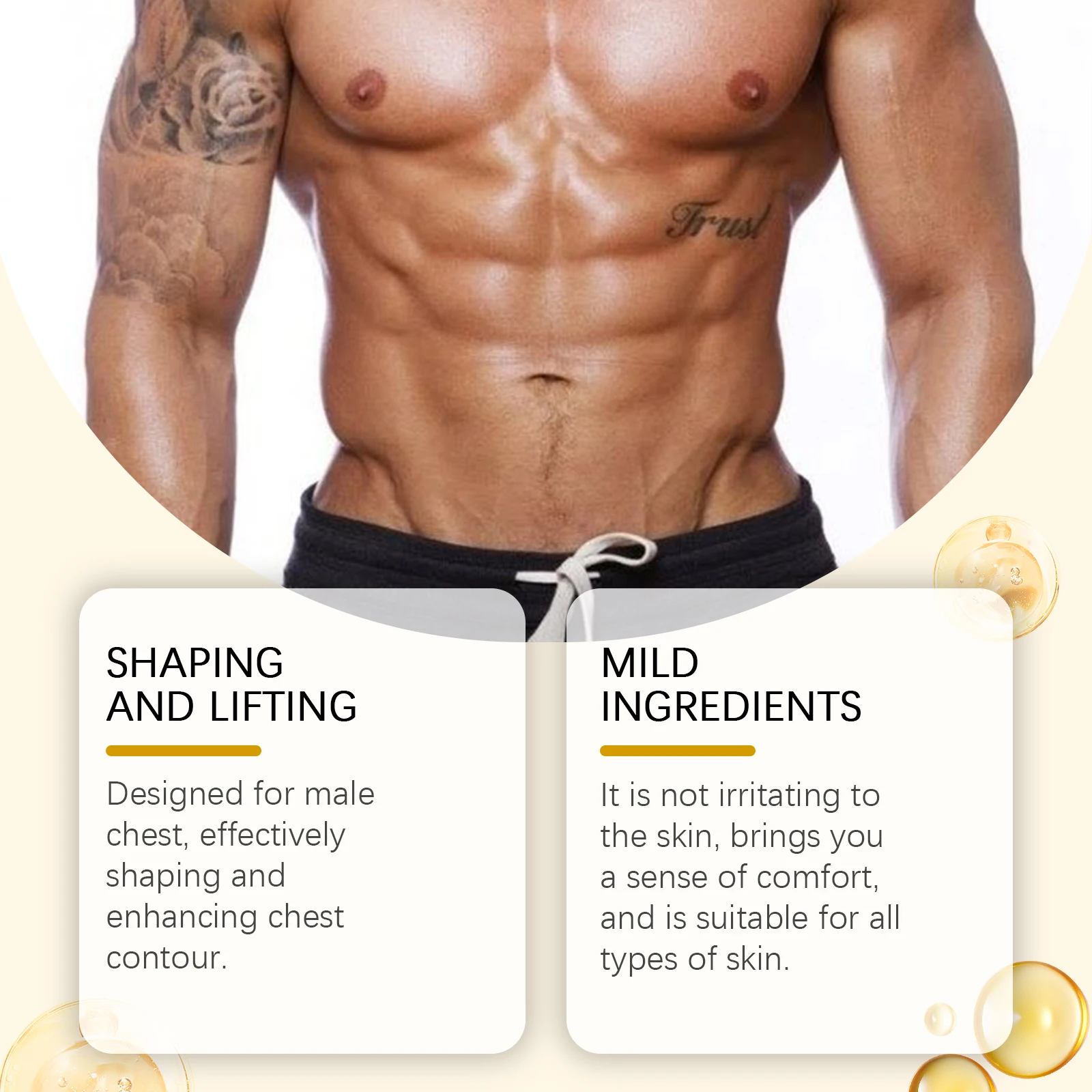 Ximonth Man Chest Firming Oil Gynecomastia Tightening Remove Excess Fat Strengthen Chest Muscles Increase Elasticity Massage Oil