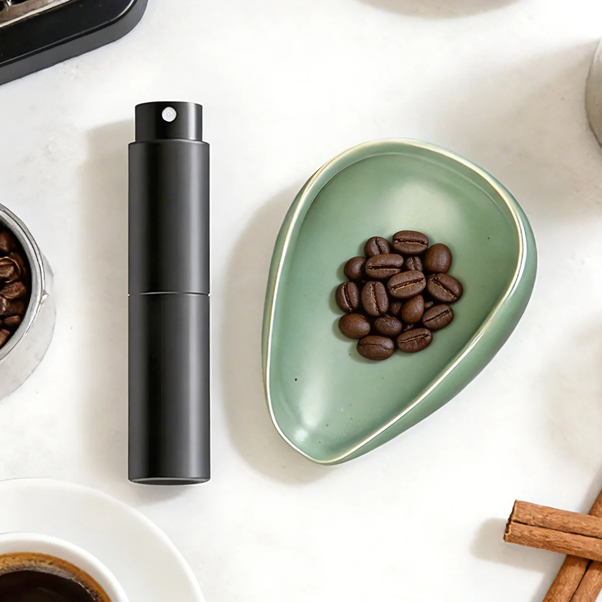 Coffee Bean Dosing Cup, RDT Spray Bottle Set, Coffee Bar Accessories, Ceramic Dosing Vessel Tray/Single Dose Measuring Tray Kit
