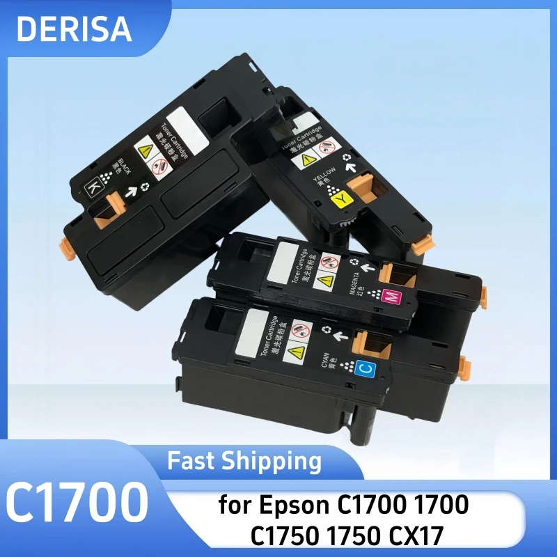 Compatible 4 Color with Chip for Epson Aculaser C1700/CX17 Printer Color Toner Cartridge S050614 S050611 S050612 S050613