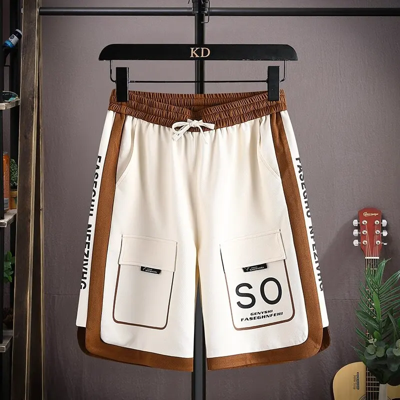 

Summer Running Shorts Men Casual Jogging Sport Short Pants patchwork Drawstring Loose Dry Gym Sports Shorts