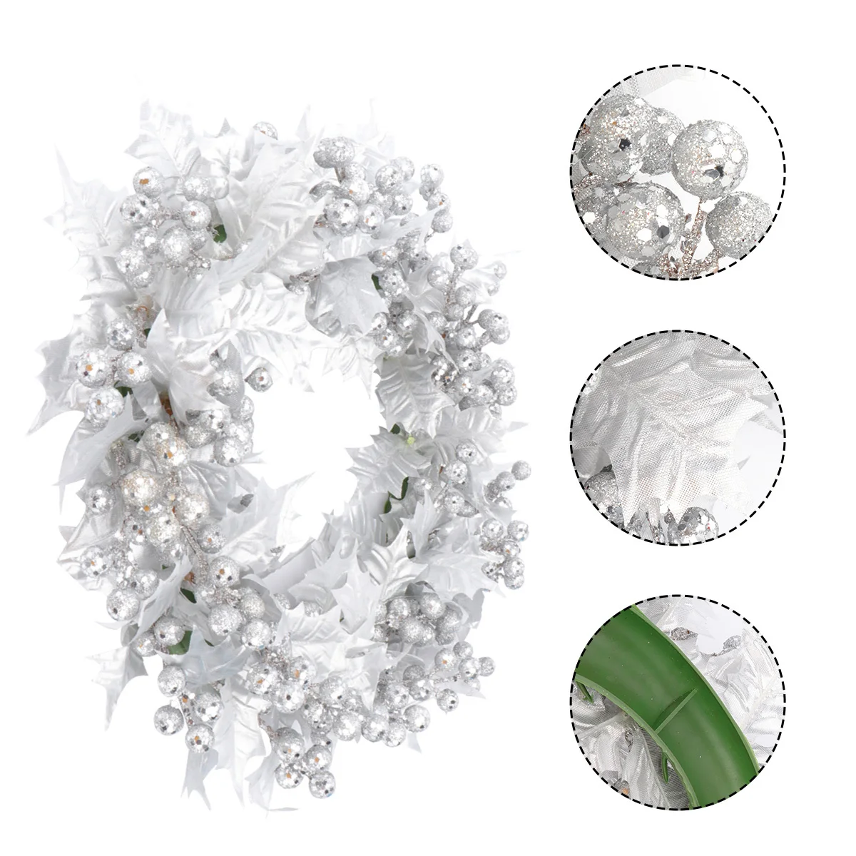 

Artificial Berries Wreath Christmas Decoration Lifelike Ornament for Doors Windows Christmas Garland Berries Decoration