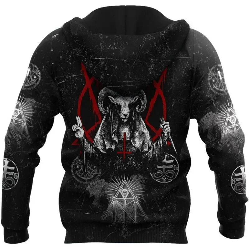 New dark Satan 3D AOP fashion Hoodie men\'s Hoodie Sweatshirt Unisex zipper Pullover casual jacket Sweatshirt