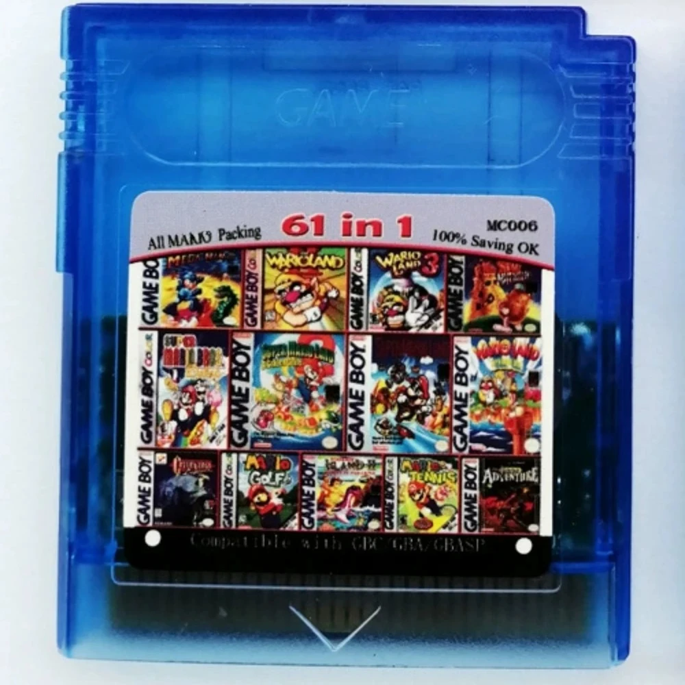 GBC Spiel-Kombi Pokémon-Serie 61in1 108in1 Videospiel-Kassette, Englische Version für GBC/GBA/SP/GBM