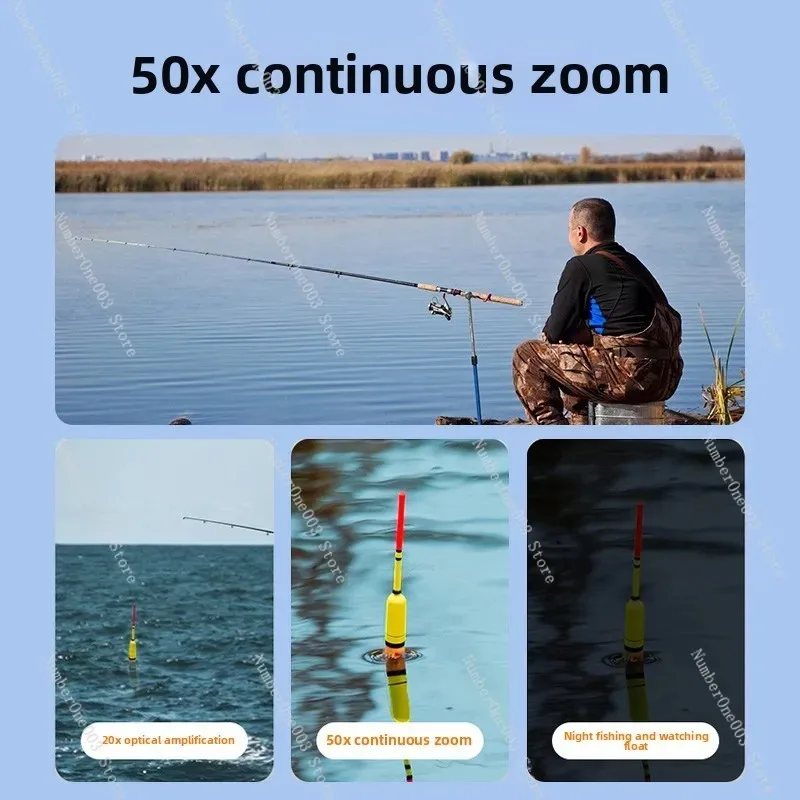 Fishing Telescope Float Viewer 50X Zoom 4K HD Split Screen Phone Live Camera Lens