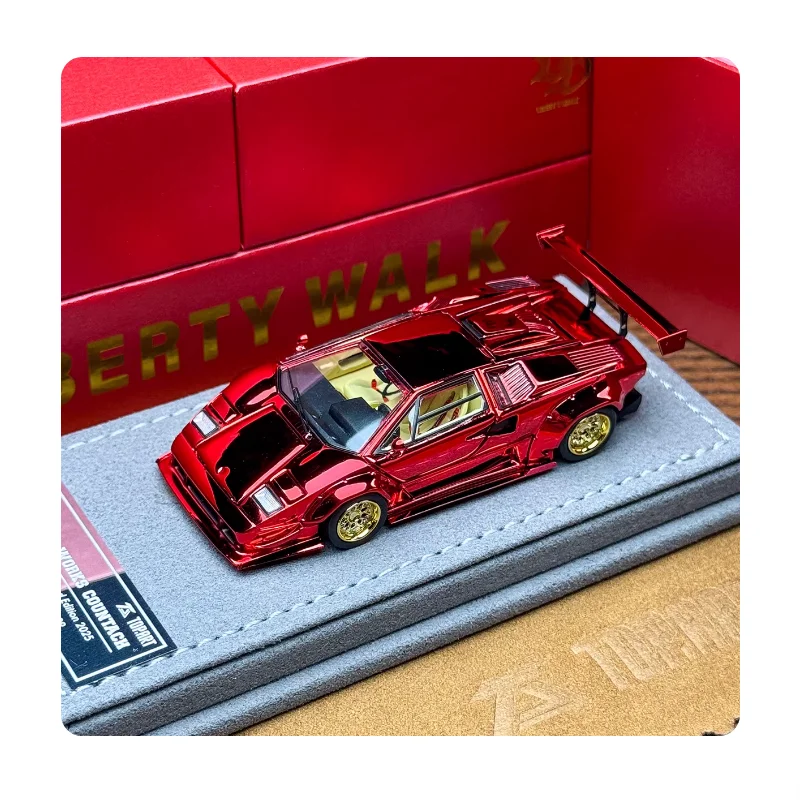

Коллекционная модель автомобиля Topart 1:64 Countach Electroplated Red из сплава, имитация, статическая, для демонстрации, подарок, сувенир, украшение