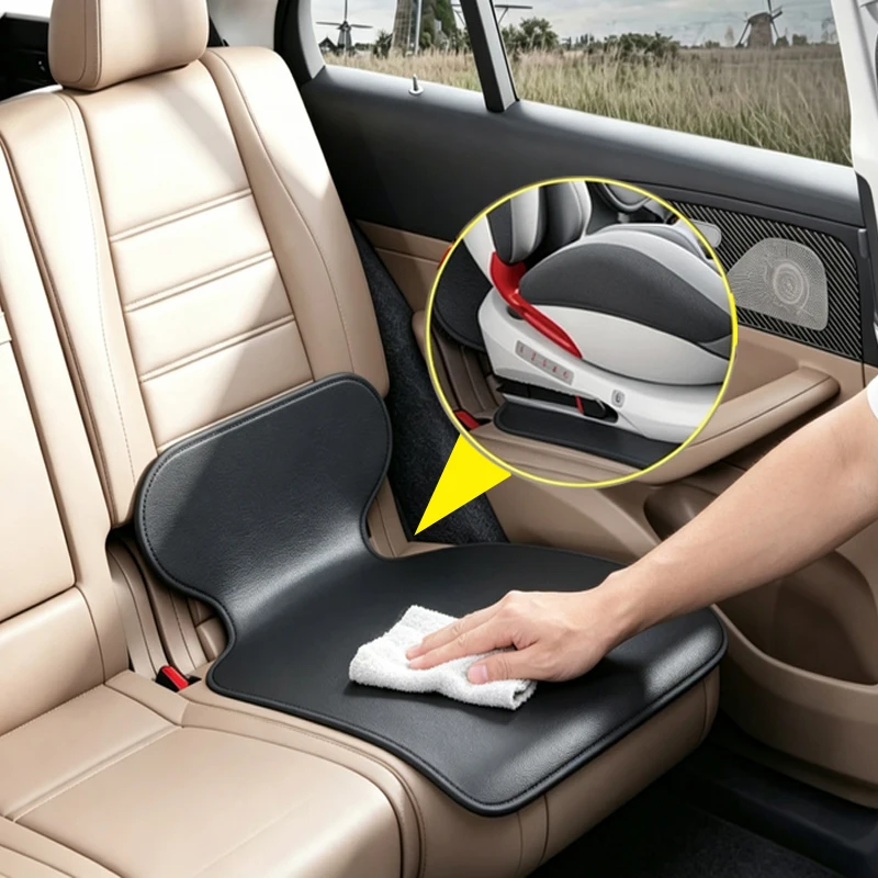 PU Leather Car Seat Protection Mat Universal Car Safety Seat Mat Car Seat Protector for Child Auto Security Rear Seat Covers