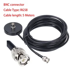 Base magnética de antena macho CB Radio BNC con Cable de extensión Coaxial RG58 de 5 metros