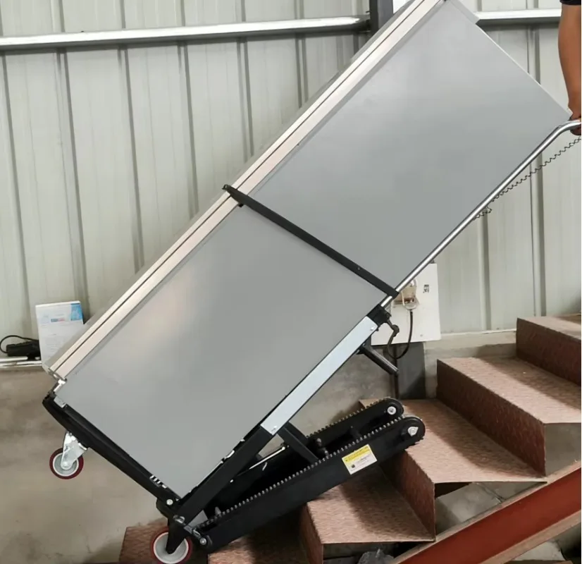 Electric Ladder Stairs Trolly Carts 300kg Load Capacity Steel Platform Pallet Hand Stair Climbing Trolley Electric
