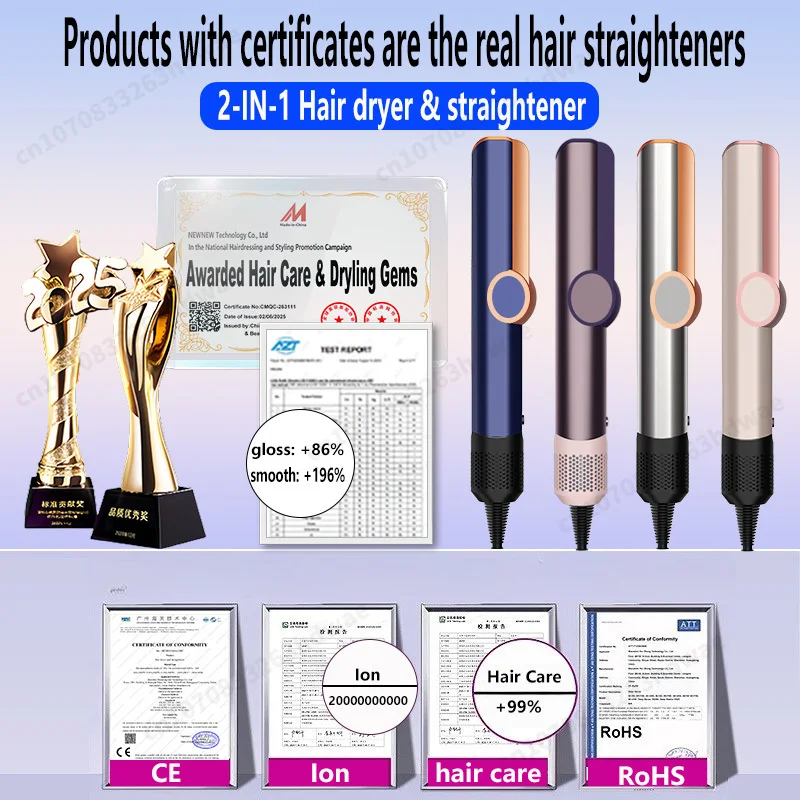 110V Hair-care Hair Straightener Hair Dryer Negative Ion Hair Styler Long-Lasting Styling Tool Hairdryer Machine Gift Idea
