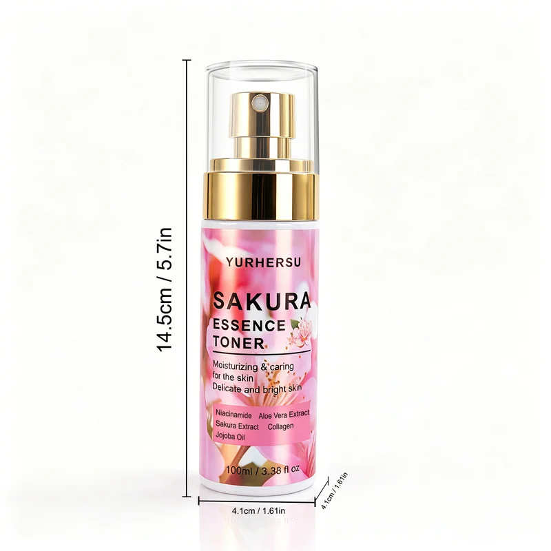 Cherry Blossom Facial Toner Spray – Refreshing Face Mist with Floral Scent, Daily Hydrating Skin Care