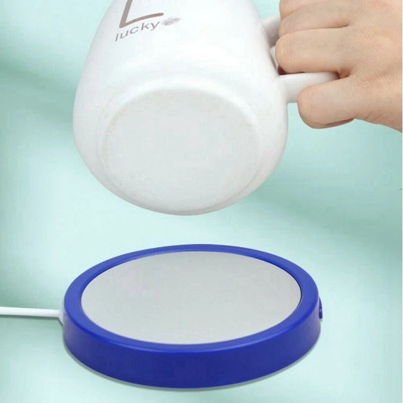 Coaster pemanas cangkir 10W, untuk bantalan Mug teh portabel dapat diisi ulang USB hangat